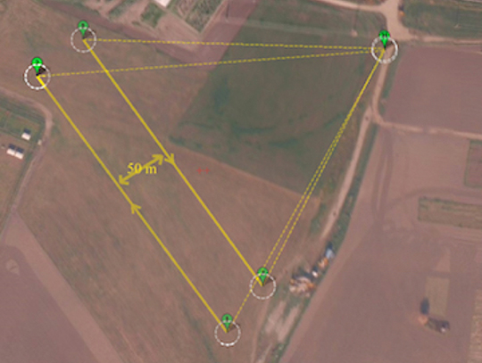 UAS Traffic Management (UTM) display showing operation volumes